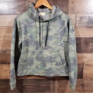 Enough about me side stripe camo hooded sweatshirt‎